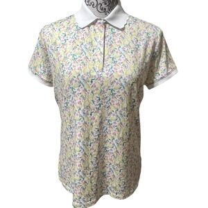 WALTER HAGEN Short Sleeve Fresco Ditsy Lemon Polo‎ Size S NWT